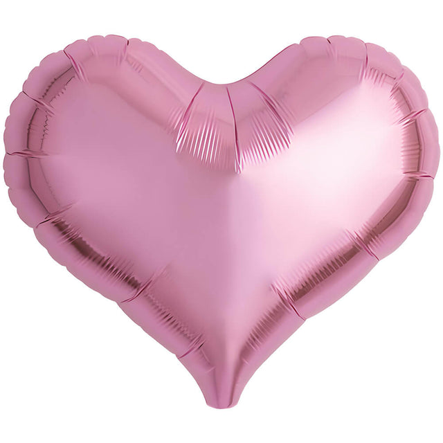 Foil Heart Balloon Metallic Pink