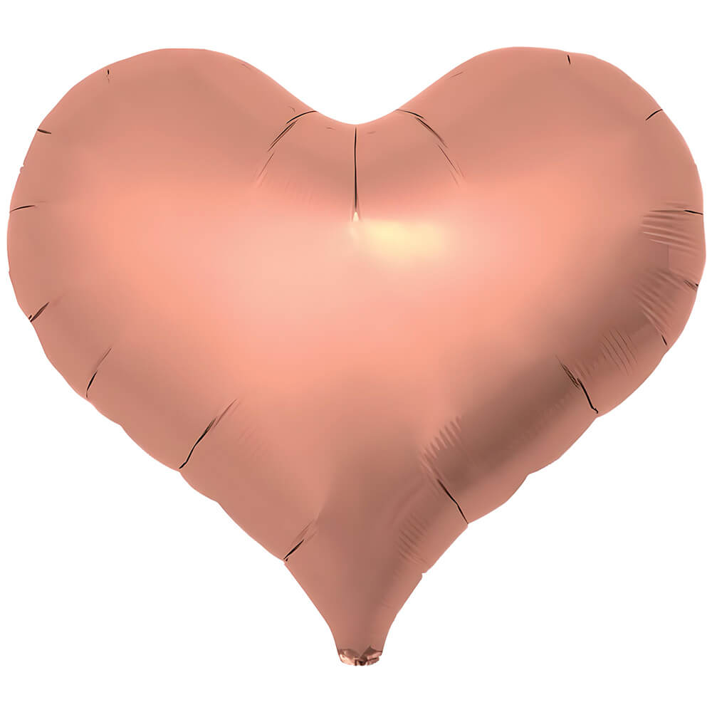 Foil Heart Balloon Metallic Rose Gold