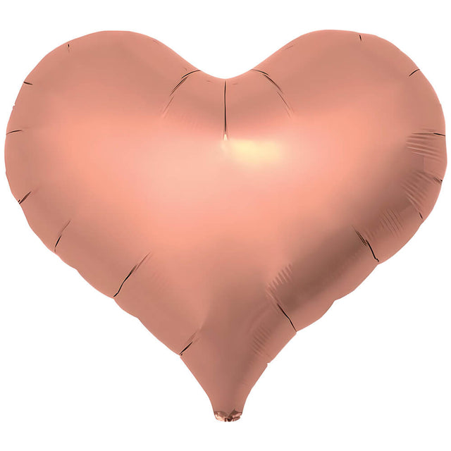 Foil Heart Balloon Metallic Rose Gold