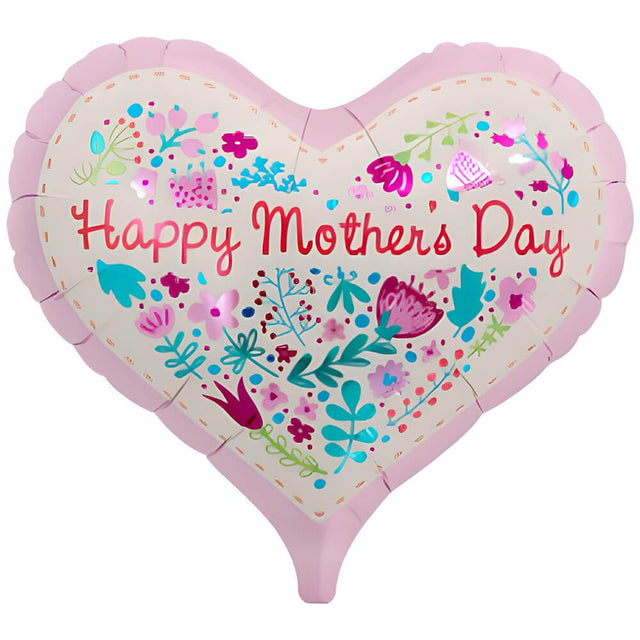Foil Balloon 14 Inch Mother's Day Floral Leaves