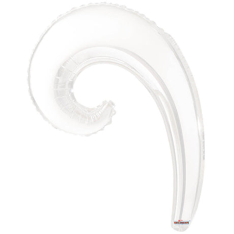 Plastic Balloon 14 Inch Kurly Wave White