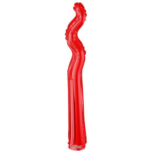 Foil Balloon 14 Inch Red Kurly Zig Zag