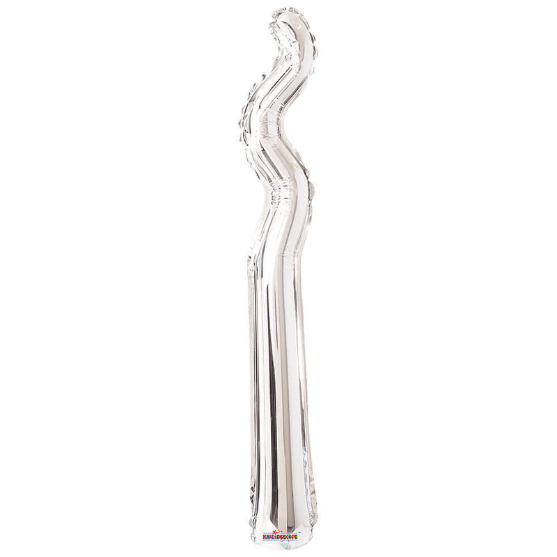 Foil Balloon 14 Inch Kurly Zig Zag Silver