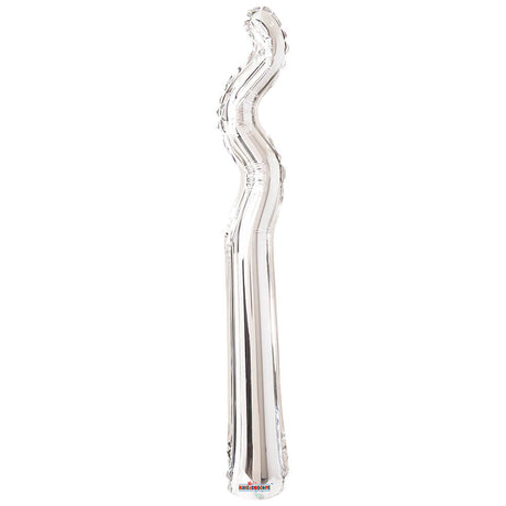 Foil Balloon 14 Inch Kurly Zig Zag Silver