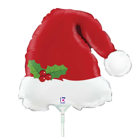 Mini Christmas Santa Hat Foil Balloon