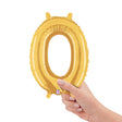 Gold Number 0 Foil Balloon
