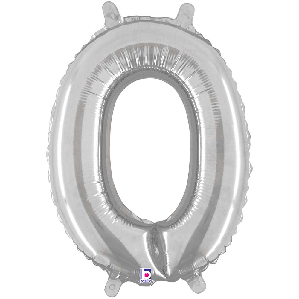 Foil Balloon Number 0 Silver Megaloon