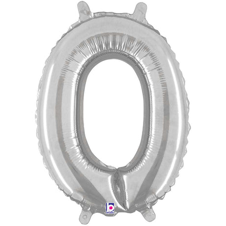 Foil Balloon Number 0 Silver Megaloon
