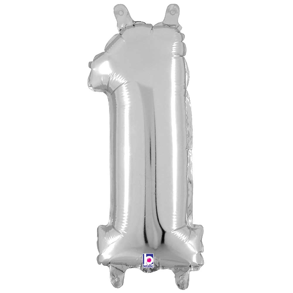 Foil Balloon Number 1 Silver Megaloon