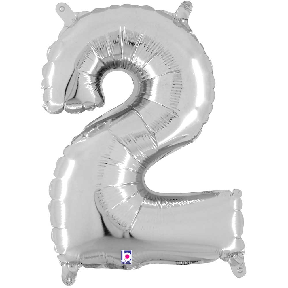 Number 2 Silver Foil Balloon