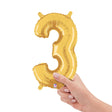 Foil Balloon Number 3 Gold Megaloon