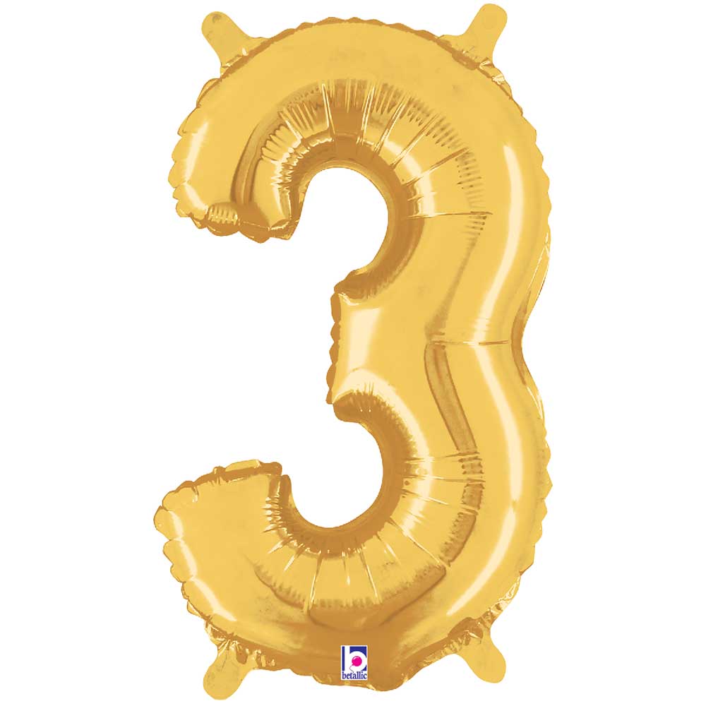 Foil Balloon Number 3 Gold Megaloon