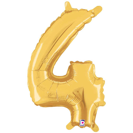 Foil Balloon Girls Number 4 Gold Megaloon