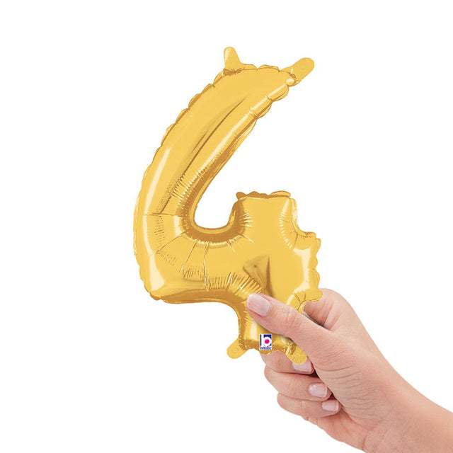 Foil Balloon Girls Number 4 Gold Megaloon