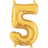 Number 5 Gold Foil Balloon