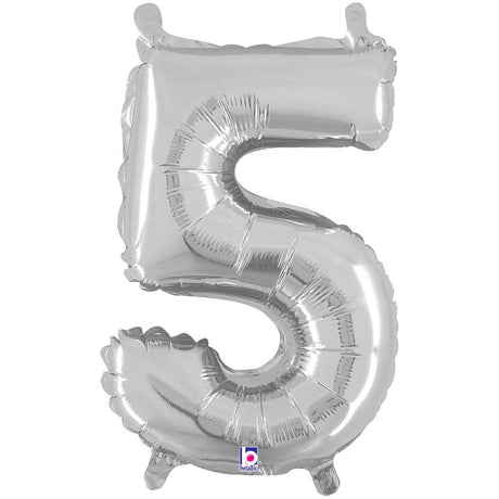 Foil Balloon Number 5 Silver Megaloon