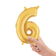 Gold Number 6 Foil Balloon
