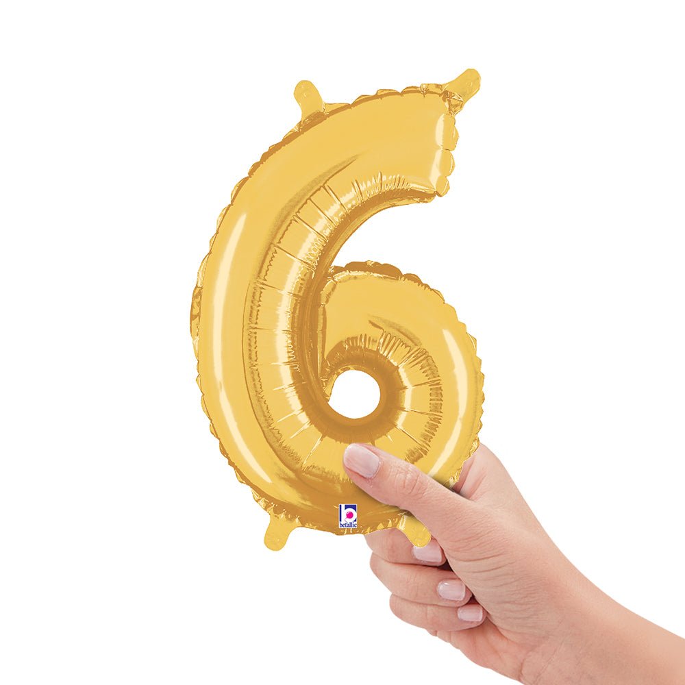 Gold Number 6 Foil Balloon