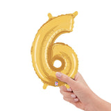 Gold Number 6 Foil Balloon