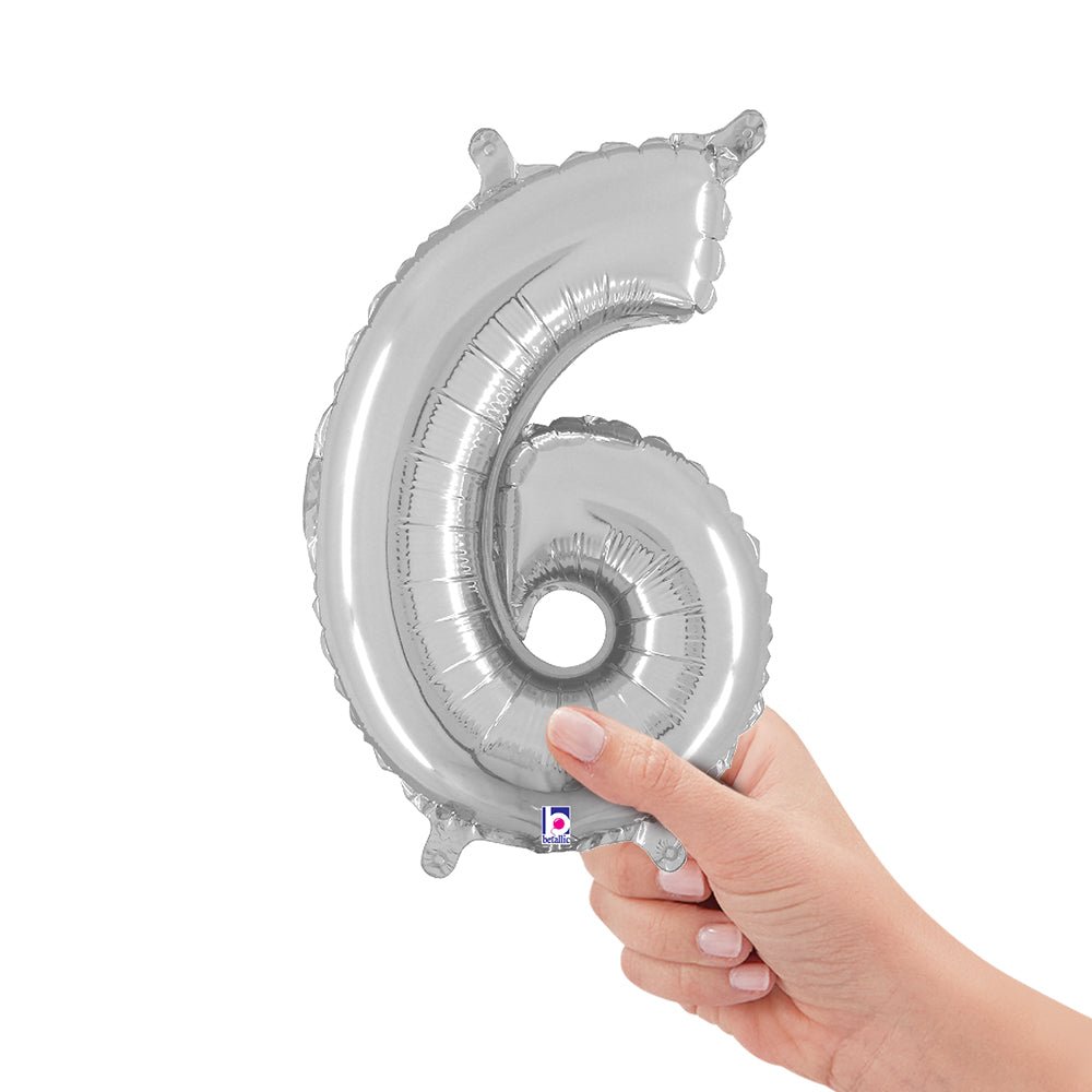 Number 6 Silver Foil Balloon