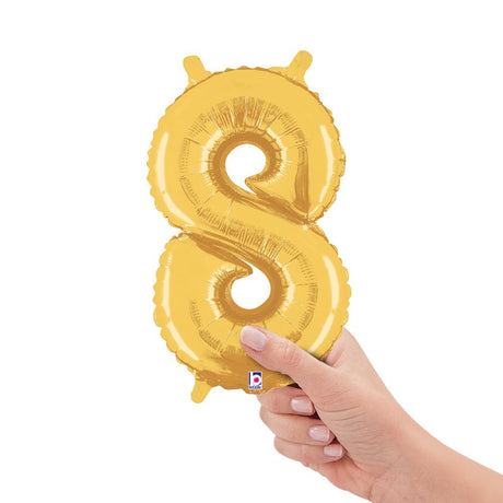 Foil Number 8 Gold Balloon