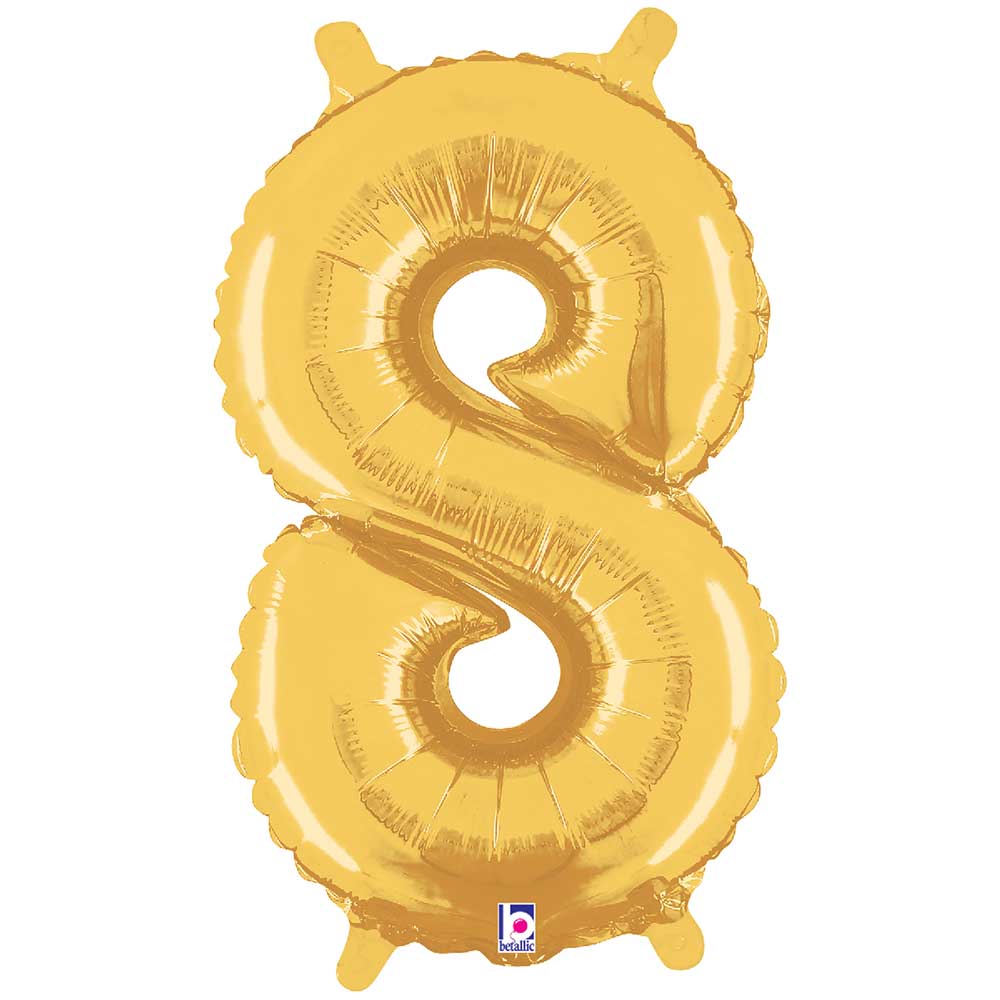 Foil Number 8 Gold Balloon