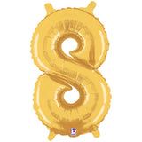 Foil Number 8 Gold Balloon