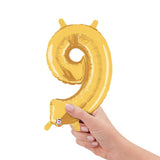 Gold Number 9 Foil Balloon
