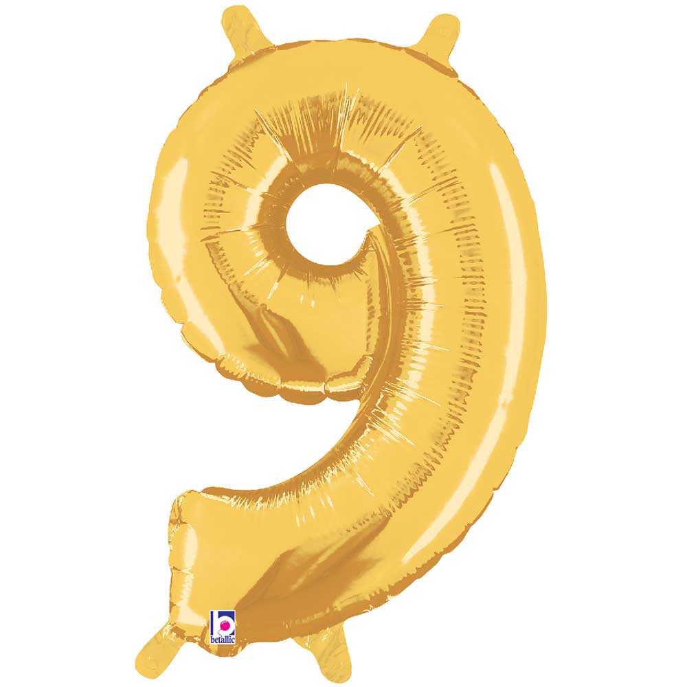 Gold Number 9 Foil Balloon