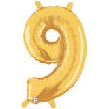 Gold Number 9 Foil Balloon