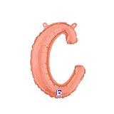 Foil Balloon Script Letter C Rose Gold