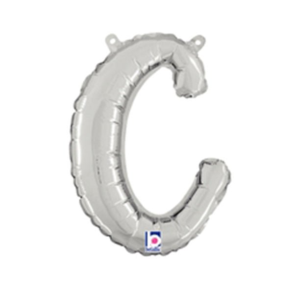 Foil Balloon Script Letter C Silver