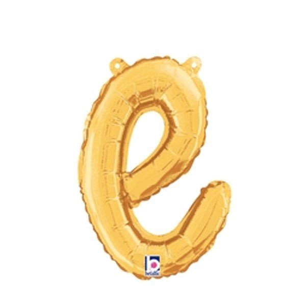 Foil Balloon Script Letter E Gold