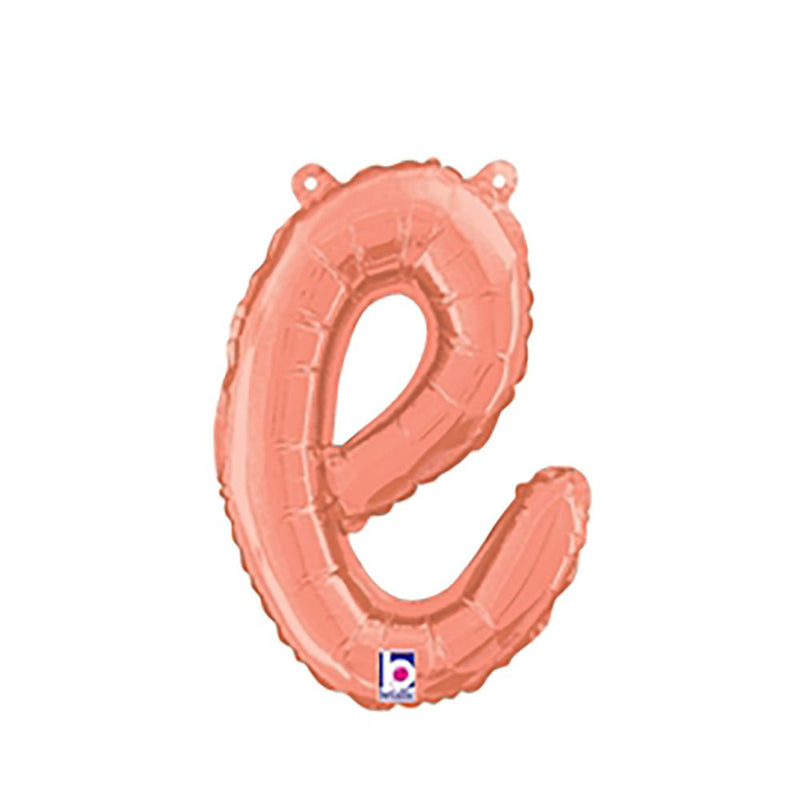 Foil Balloon Script Letter E Rose Gold 14 Inch
