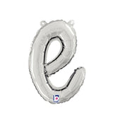 Foil Balloon Script Letter E Silver