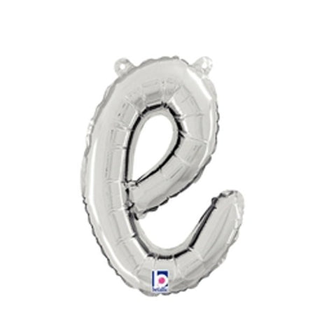 Foil Balloon Script Letter E Silver