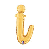 Foil Balloon Script Letter I Gold