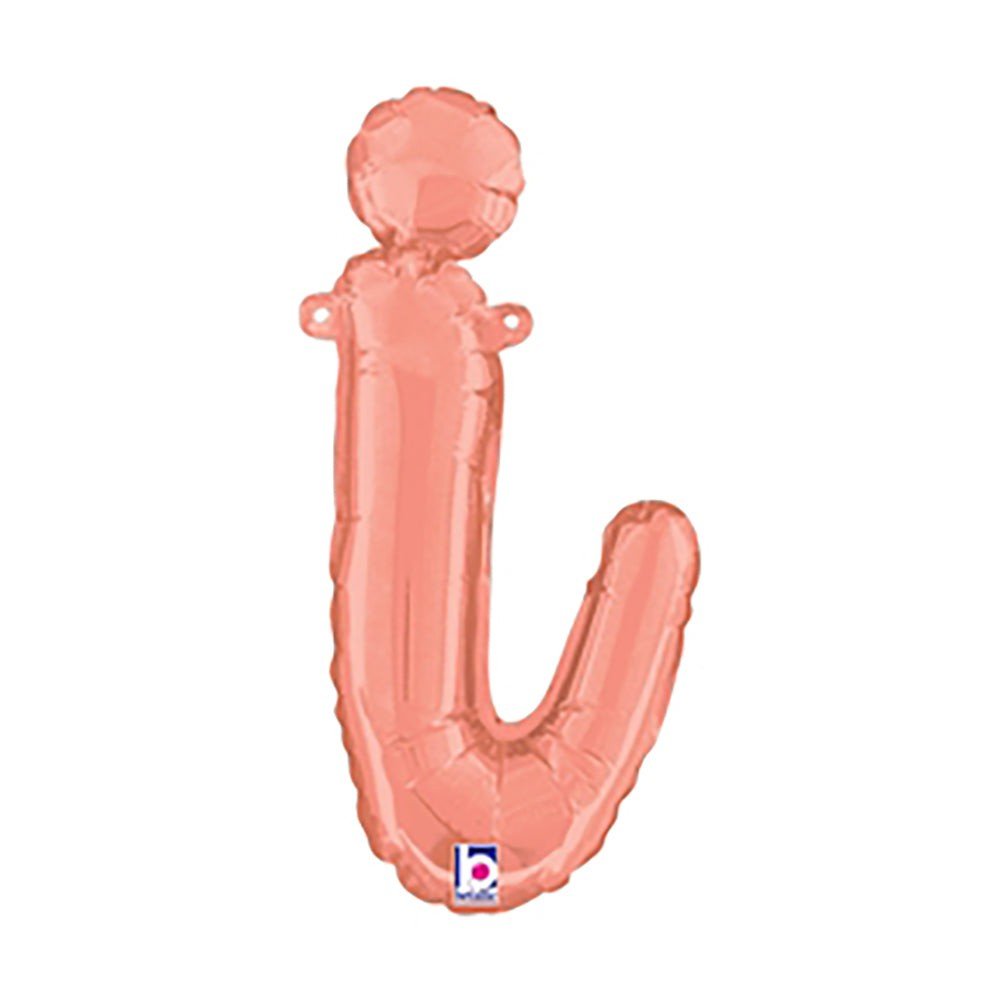 Foil Balloon Script Letter I Rose Gold