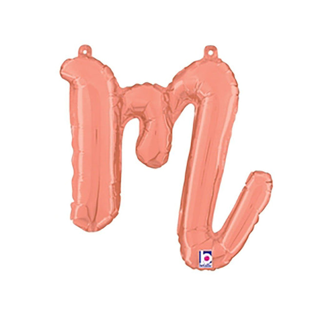 Foil Balloon Script Letter M Rose Gold