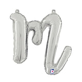 Foil Balloon Script Letter M Silver