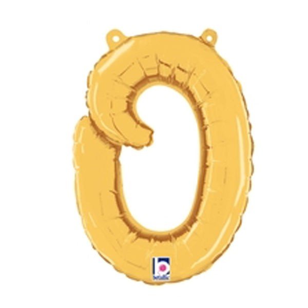 Foil Balloon Script Letter O Gold