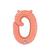 Foil Balloon Script Letter O Rose Gold