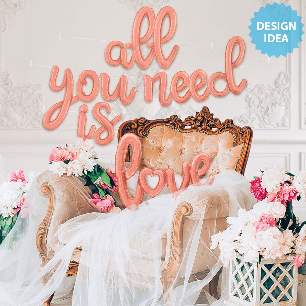 Foil Balloon Script Letter R Rose Gold