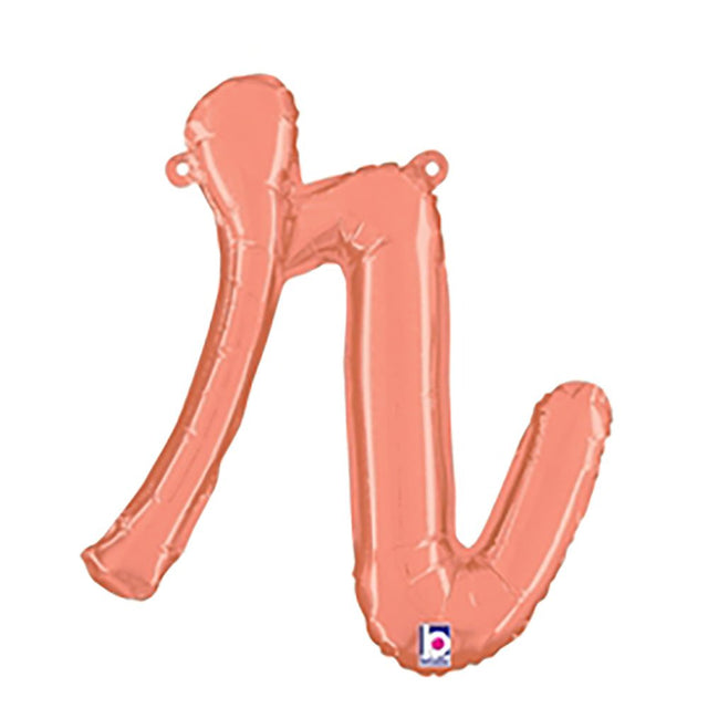 Foil Balloon Script Letter R Rose Gold