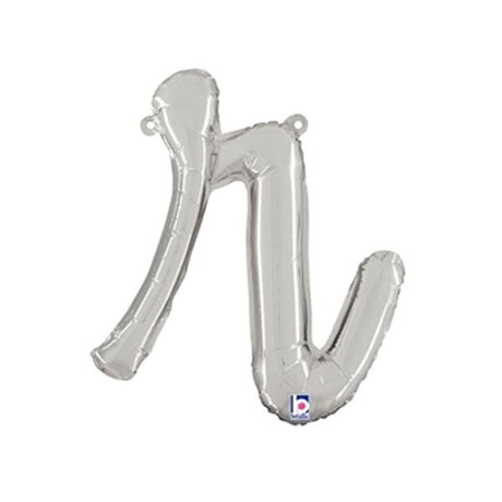 Script Letter R Silver Balloon