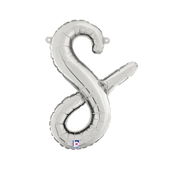 Foil Balloon Script Letter S Silver