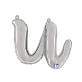 Foil Balloon Script Letter U Silver