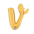 Foil Balloon Script Letter V Gold