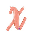 Foil Balloon Script Letter X Rose Gold