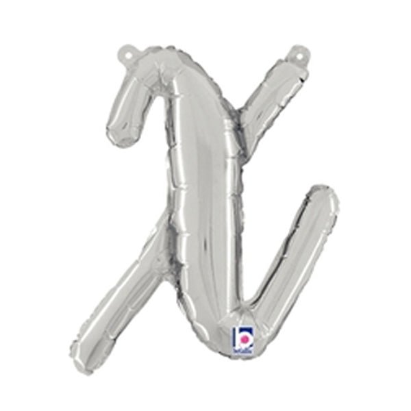 Foil Balloon Script Letter X Silver